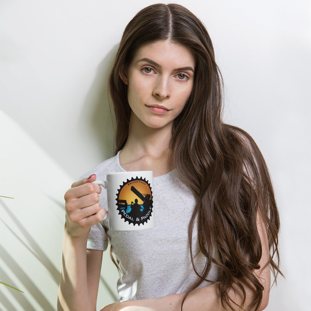 Smiths Falls Pedal & Paddle White glossy mug